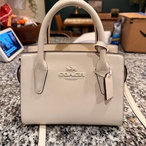 Coach Andrea Cream Leather Satchel